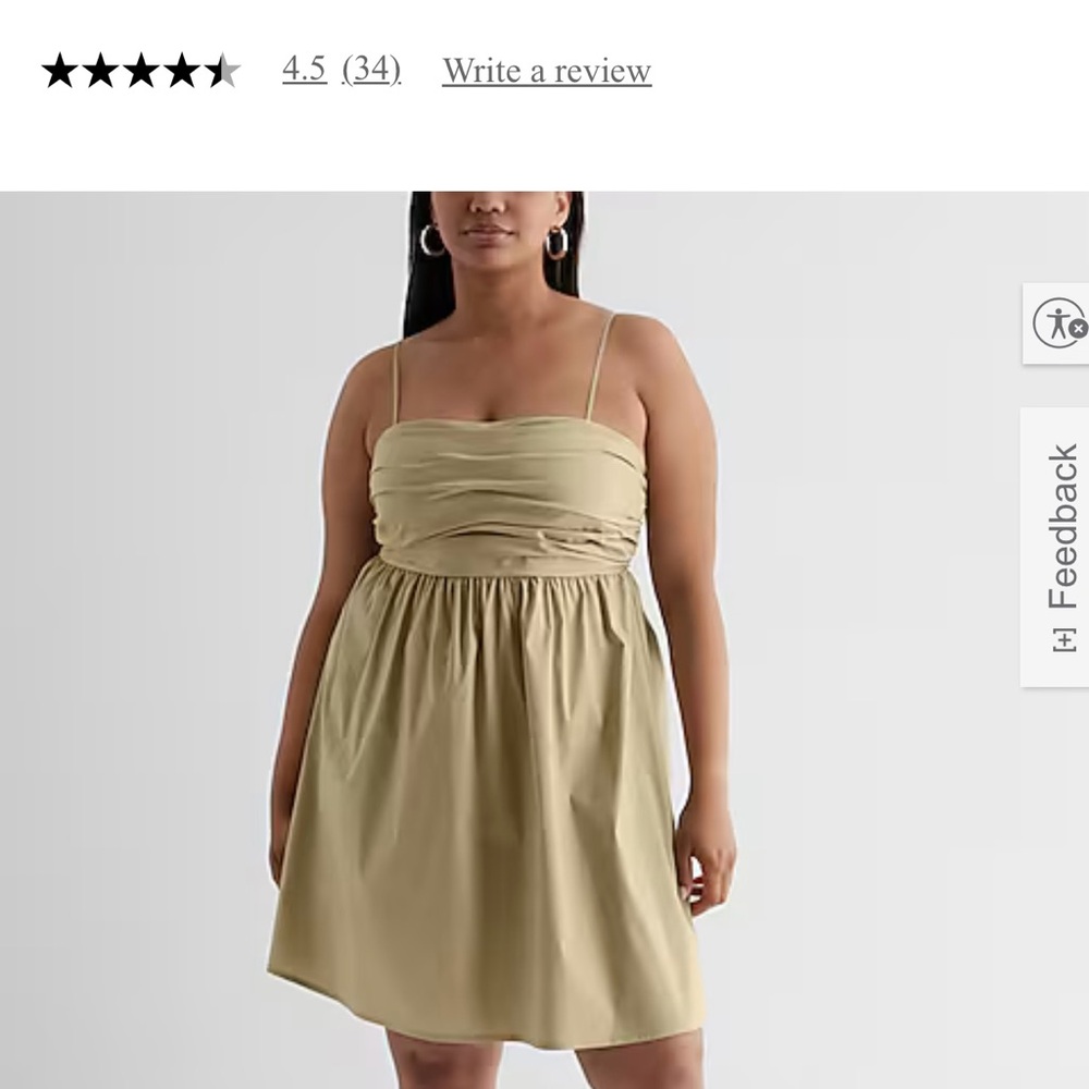 Express Square Neck Ruched Mini Babydoll Dress
